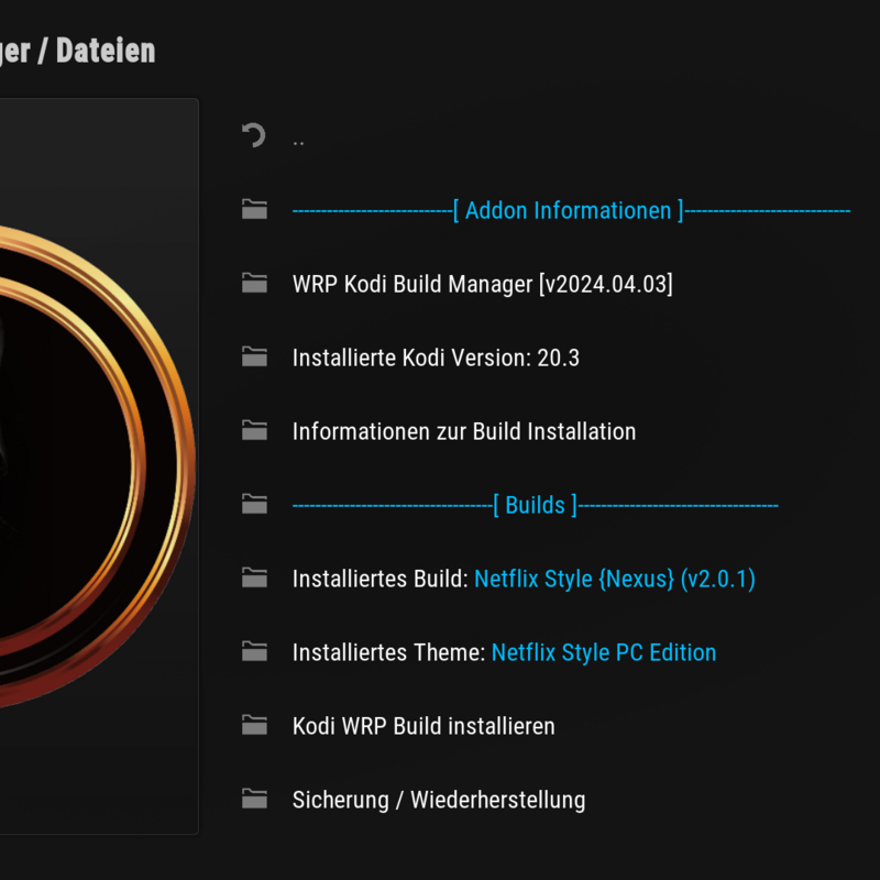 WRP Kodi Build Manager ist ein Addon mit dem man Builds installieren, Backups erstellen oder einspielen kann. Ein rundum Kodi Tool mit viel Funktionen.